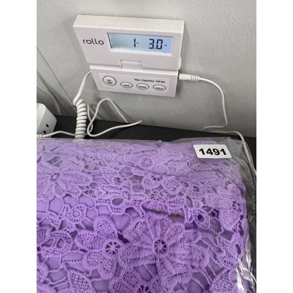 Donna Morgan Lavender Lace Dress Straps Lavender US 8 Romantic Babydoll Brunch - Picture 11 of 11